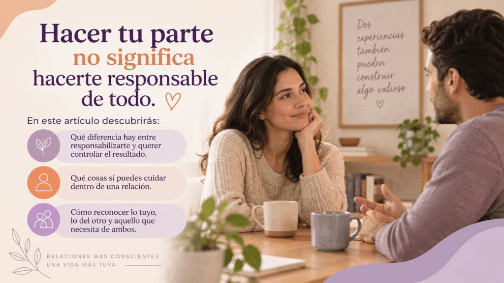 Pareja conversando sobre responsabilidad y participación dentro de una relación