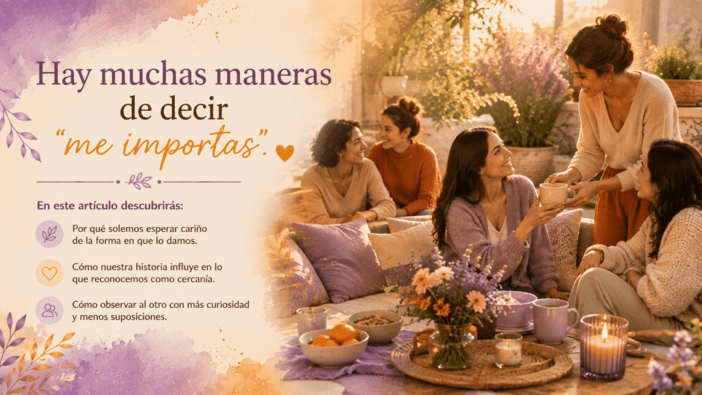 Grupo de mujeres compartiendo distintas formas de expresar cariño y cercanía en sus vínculos